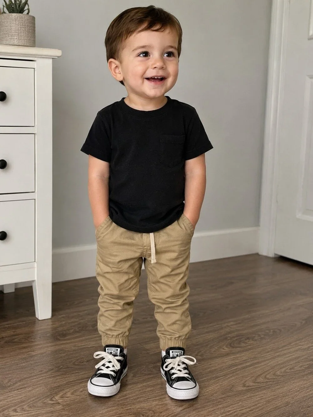 Converse All Star Kids Black and White Low Top Sneakers
